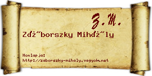 Záborszky Mihály névjegykártya