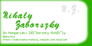 mihaly zaborszky business card